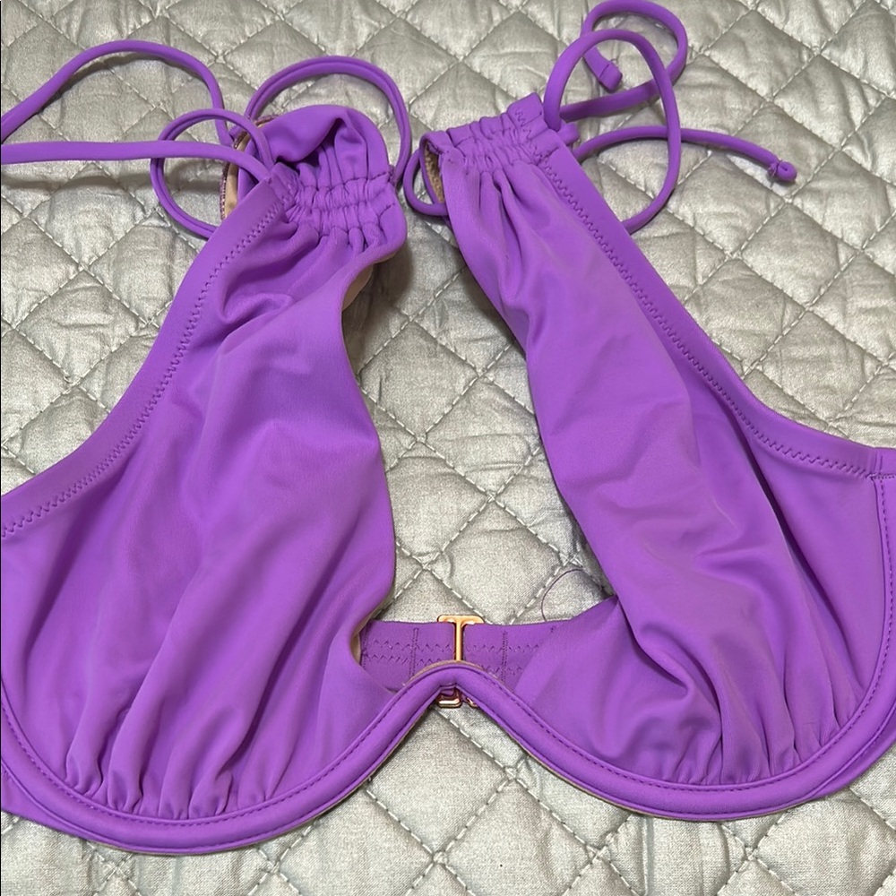 Shade & Shore 34D Vibrant Purple Bikini Top
